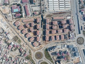 Residential development area affected by town planning regulations