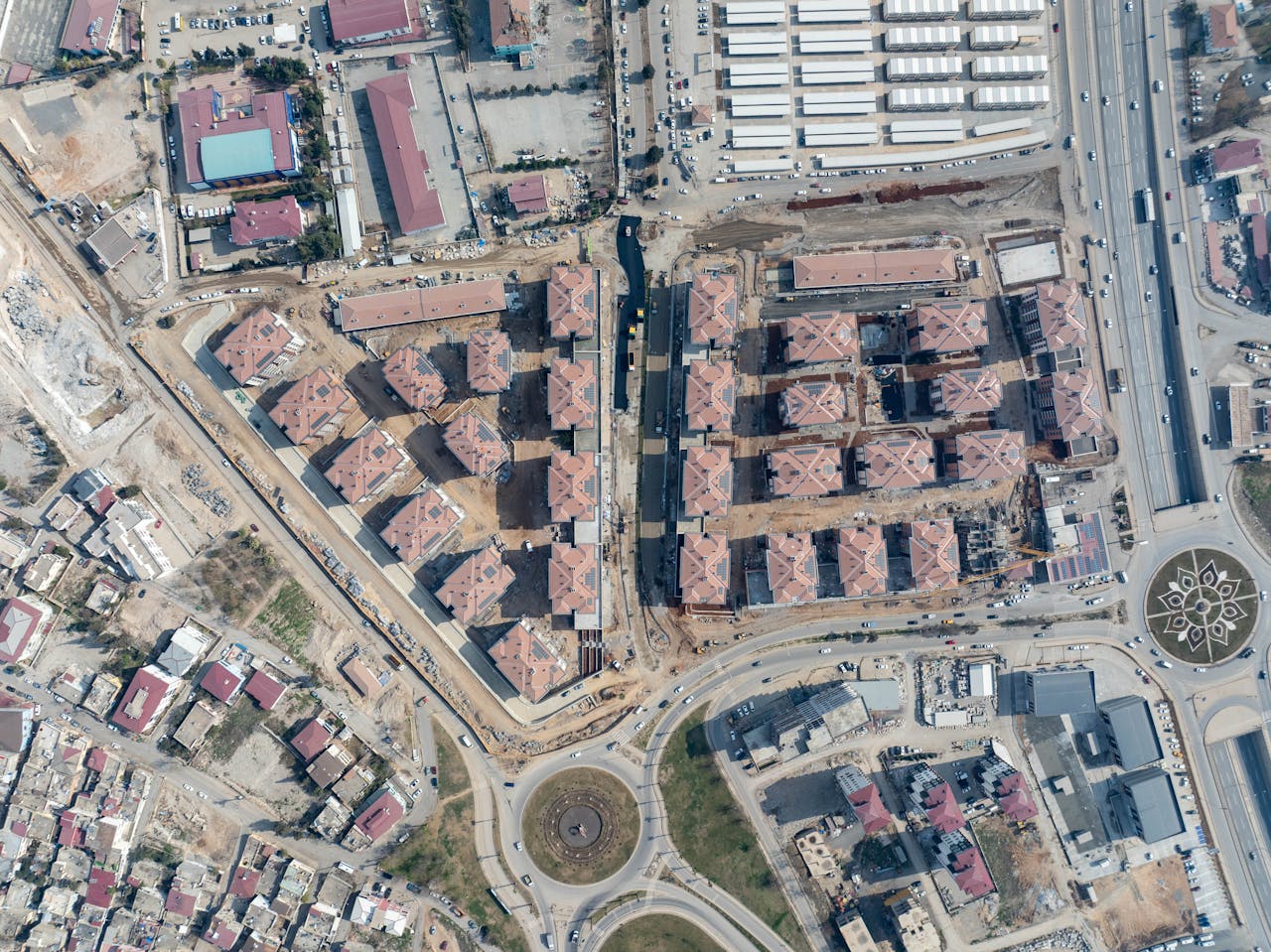 Residential development area affected by town planning regulations